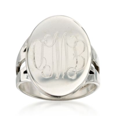 Sterling Silver Monogrammed Ring &mdash; Alt Image 1