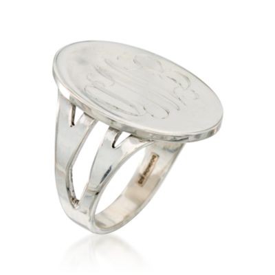 Sterling Silver Monogrammed Ring &mdash; Alt Image 3