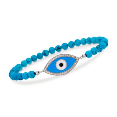 Turquoise and .20 ct. t.w. CZ Bracelet in Sterling Silver &mdash; Alt Image 1