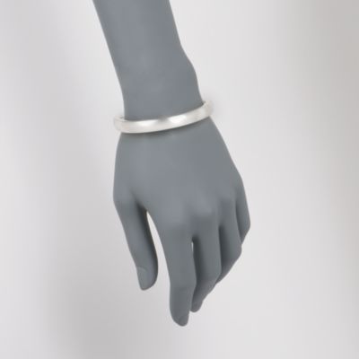 Italian Sterling Silver Brushed Finish Bangle &mdash; Alt Image 2