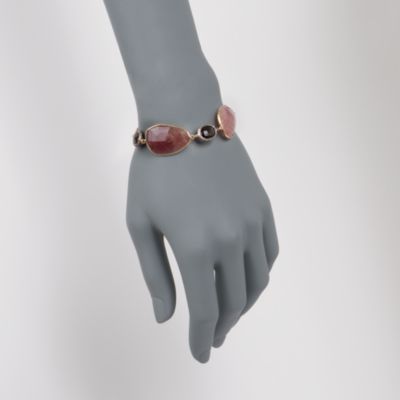 50.00 ct. t.w. Pink and Smoky Quartz Bracelet With 1.05 ct. t.w. Natural Diamonds in Two-Tone. 7.5" &mdash; Alt Image 2