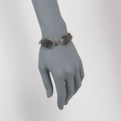 55.60 ct. t.w. Tourmaline and Quartz Bracelet With .75 ct. t.w. Diamonds in Two-Tone. 7.5" &mdash; Alt Image 2