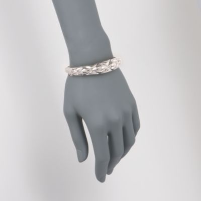 Italian Sterling Silver Stackable Quilted Bangle &mdash; Alt Image 2