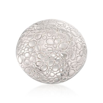 Italian Sterling Silver Pebbled Ring. Size 5 &mdash; Alt Image 1