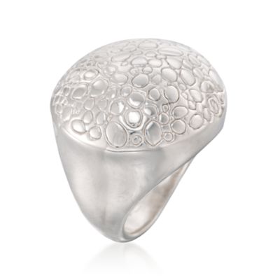Italian Sterling Silver Pebbled Ring. Size 5 &mdash; Alt Image 3