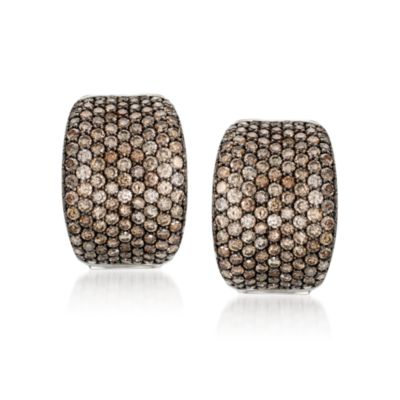 Roberto Coin "Fantasia" 10.82 ct. t.w. Brown Diamond Earrings in 18kt White Gold &mdash; Alt Image 1
