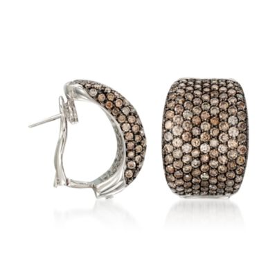 Roberto Coin "Fantasia" 10.82 ct. t.w. Brown Diamond Earrings in 18kt White Gold &mdash; Alt Image 3