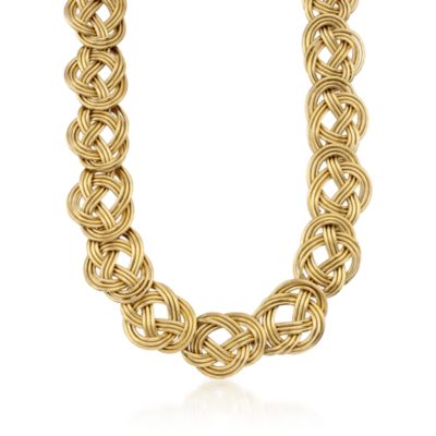 Italian Knot-Link Flex Statement Necklace With 14kt Yellow Gold &mdash; Alt Image 1