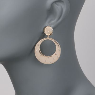 .54 ct. t.w. Diamond Drop Hoop Earrings in 14kt Yellow Gold &mdash; Alt Image 2