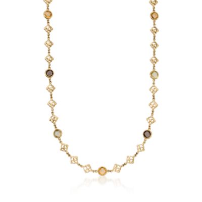 C. 2000 Vintage David Yurman 15.95 ct. t.w. Multi-Gem Necklace in 18kt Yellow Gold. 31.5" &mdash; Alt Image 1