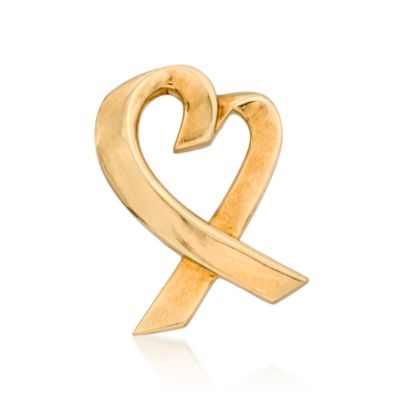 C. 1980. Vintage Tiffany Jewelry 18kt Yellow Gold Heart Pin &mdash; Alt Image 1