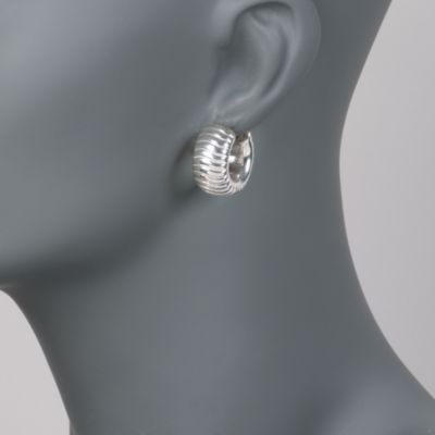 Italian Sterling Silver Hoop Earrings &mdash; Alt Image 2