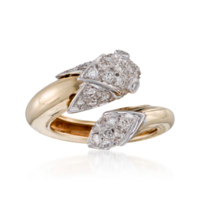 C. 1990. Vintage 1.00 ct. t.w. Diamond Snake Ring in 14kt Two-Tone Gold. Size 7 &mdash; Alt Image 1