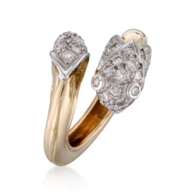 C. 1990. Vintage 1.00 ct. t.w. Diamond Snake Ring in 14kt Two-Tone Gold. Size 7 &mdash; Alt Image 3