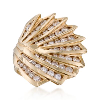 C. 1980. Vintage 2.00 ct. t.w. Diamond  Cocktail Ring in 14kt Yellow Gold. Size 9 &mdash; Alt Image 1