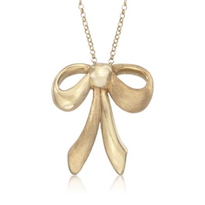 Italian Bow Necklace in 18kt Over Sterling &mdash; Alt Image 1