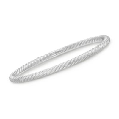 14kt White Gold Bangle Bracelet. 7.75" &mdash; Alt Image 1