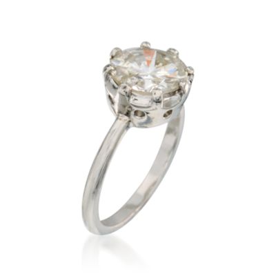 C.1960 Vintage 2.24 Carat Diamond Solitaire Ring in Platinum . Size 4.5 &mdash; Alt Image 3
