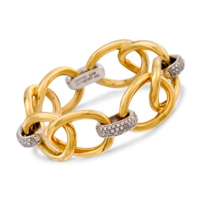 C. 1980 Vintage Nicolis 2.10 ct. t.w. Diamond Bracelet In 18kt Two-Tone Gold. 7.25" &mdash; Alt Image 1