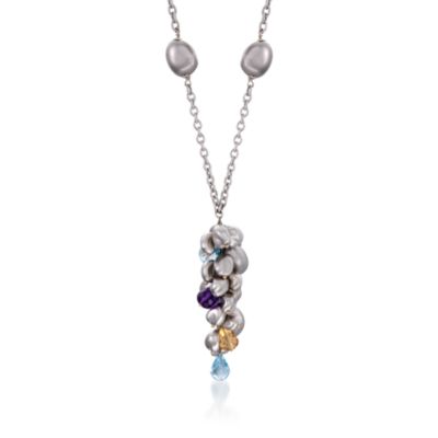 C. 2000 Vintage Roberto Coin 13.20 ct. t.w. Multi-Gem Necklace in 18kt White Gold. 17" &mdash; Alt Image 1