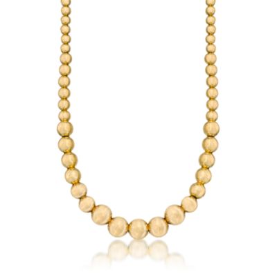 Sterling Silver and 14kt Gold Plate Graduated Necklace. 18" &mdash; Alt Image 1