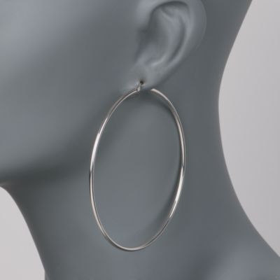 Sterling Silver Hoop Earrings &mdash; Alt Image 2