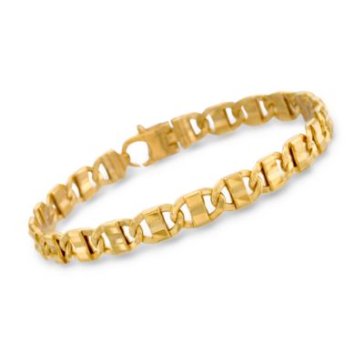 Men's 14kt Gold Over Sterling Silver Link Bracelet. 8.5" &mdash; Alt Image 1