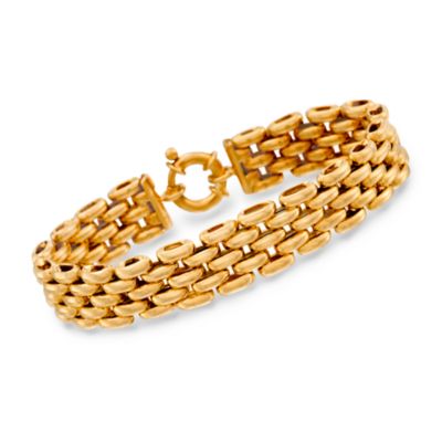 14kt Gold Over Sterling Silver Link Bracelet. 8" &mdash; Alt Image 1