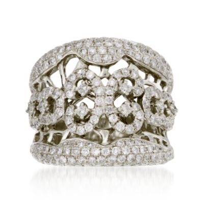 2.05 ct. t.w. Diamond Scrolled Ring in 18kt White Gold &mdash; Alt Image 1