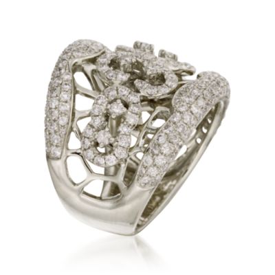 2.05 ct. t.w. Diamond Scrolled Ring in 18kt White Gold &mdash; Alt Image 3