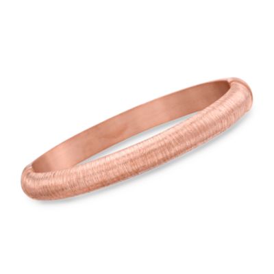 Rose Gold Plate Bangle Bracelet. 7" &mdash; Alt Image 1