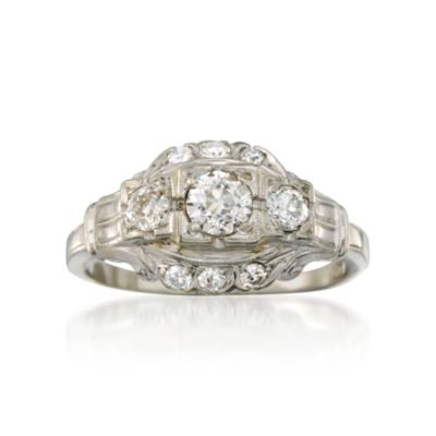 C. 1990. Vintage .70 ct. t.w. Diamond Ring in 18kt White Gold. Size 7.5 &mdash; Alt Image 1