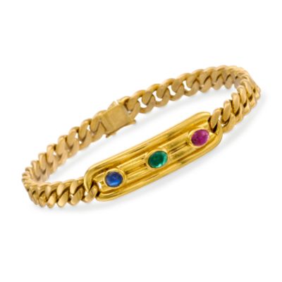 C. 1980. Vintage Bulgari 1.45 ct. t.w. Mutli-Gemstone Bracelet in 18kt Yellow Gold. 6.25" &mdash; Alt Image 1