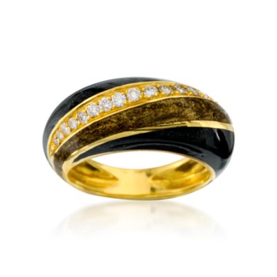 C. 1990. Vintage Alessandro Fanfani .30 ct. t.w. Diamond Ring In 18kt Yellow Gold. Size 7 &mdash; Alt Image 1