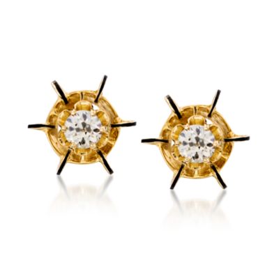 C. 1970 Vintage 1.70 ct. t.w. Diamond Earrings in 14kt Yellow Gold &mdash; Alt Image 1