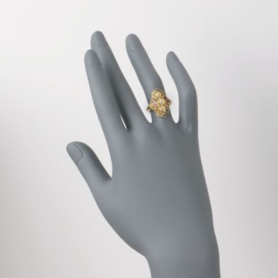 C. 1980 .18 ct. t.w. Ruby and Diamond Accent Ring In !8kt Yellow Gold. Size 6 &mdash; Alt Image 2