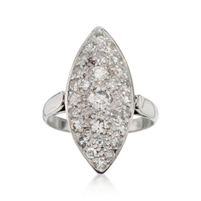 C. 1970 Vintage 1.25 ct. t.w. Pave Diamond Ring in Palladium and Sterling Silver. Size 6.75 &mdash; Alt Image 1