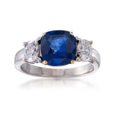 C. 1990 Vintage 3.15 Carat Sapphire and 1.00 ct. t.w. Diamond Ring in 18kt Two-Tone Gold. Size 8 &mdash; Alt Image 1