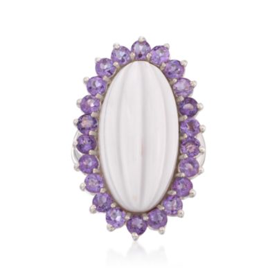 White Agate and 2.20 ct. t.w. Amethyst Ring in Sterling Silver &mdash; Alt Image 1