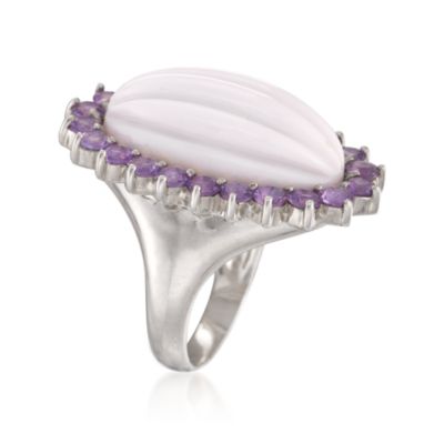 White Agate and 2.20 ct. t.w. Amethyst Ring in Sterling Silver &mdash; Alt Image 3