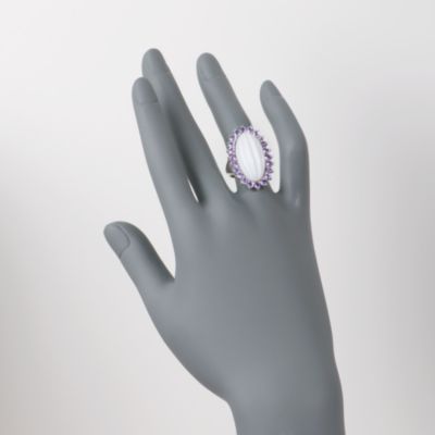 White Agate and 2.20 ct. t.w. Amethyst Ring in Sterling Silver &mdash; Alt Image 2