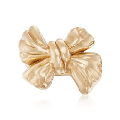 Italian 18kt Over Sterling Bow Ring &mdash; Alt Image 1