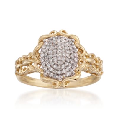 .20 ct. t.w. Diamond Scroll Ring In 14kt Yellow Gold &mdash; Alt Image 1