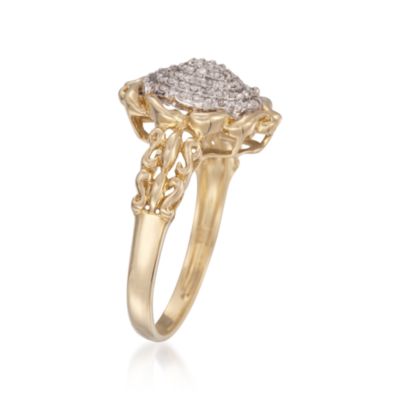 .20 ct. t.w. Diamond Scroll Ring In 14kt Yellow Gold &mdash; Alt Image 3