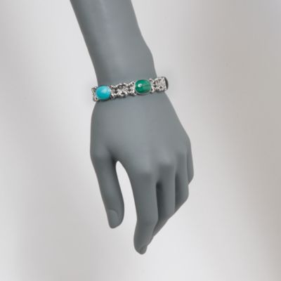 Mixed Gem Cabochon Station Bracelet in Sterling Silver &mdash; Alt Image 2