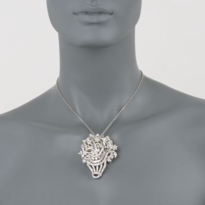 9.55 ct. t.w. Diamond Bouquet Pin In 18kt White Gold &mdash; Alt Image 2