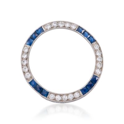 C. 1970 Vintage 1.80 ct. t.w. Sapphire and .60 ct. t.w. Diamond Pin in Platinum &mdash; Alt Image 1