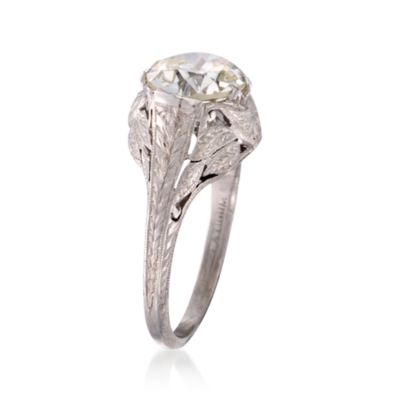 C. 1990 Vintage 1.50 Carat Diamond Engagement Ring in Platinum. Size 4.5 &mdash; Alt Image 3