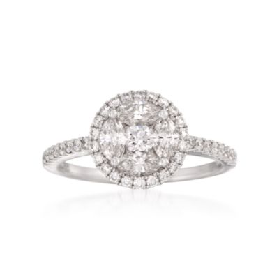 Gregg Ruth 1.02 ct. t.w. Diamond Cluster Ring in 18kt White Gold. Size 6.5 &mdash; Alt Image 1