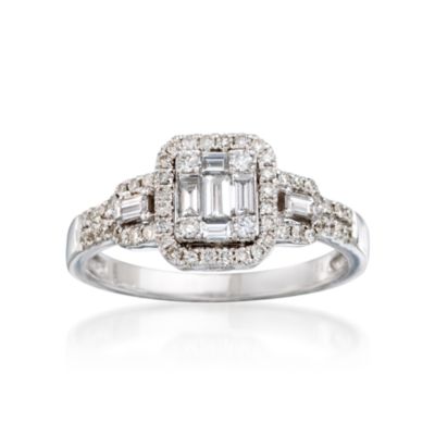 Gregg Ruth .63 ct. t.w. Diamond Ring in 18kt White Gold. Size 6.5 &mdash; Alt Image 1